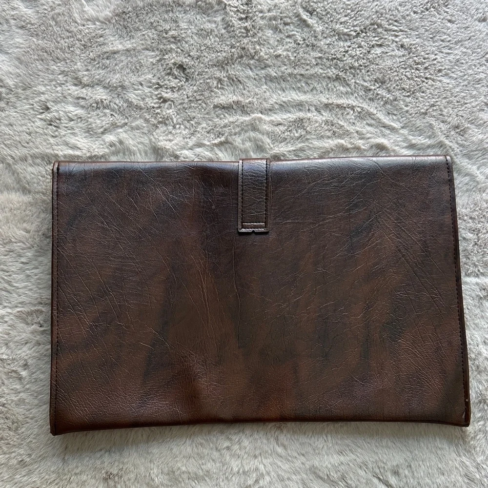 Rolfs Vintage Clutch large Dark Brown Leather Bag